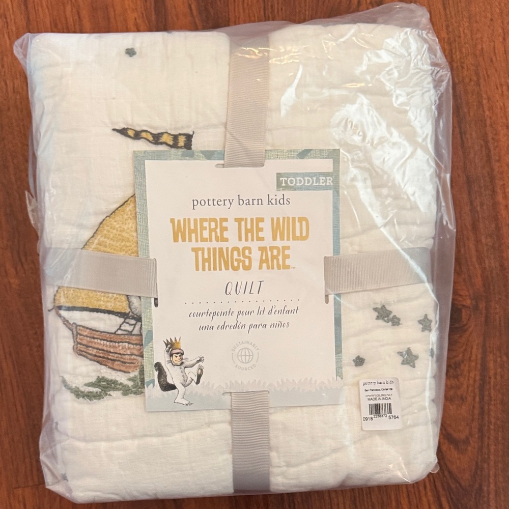 Pottery Barn Kids toddler quilt where the wild things are
